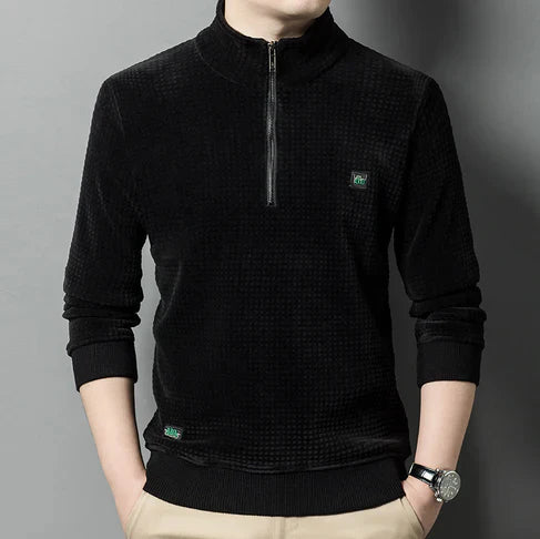 Pull en polaire d'alpaga doux, demi-fermeture éclair