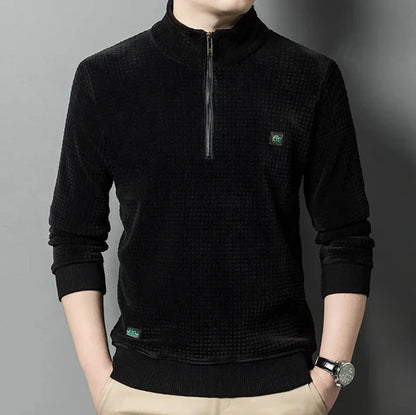 Pull en polaire d'alpaga doux, demi-fermeture éclair