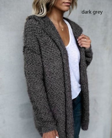 Veste à capuche tricotée tendance pour femme