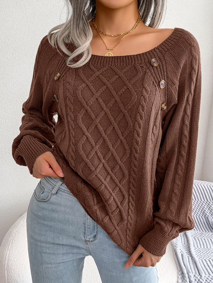 Klassischer Gemütlicher Pullover → Pull hiver doux et confortable