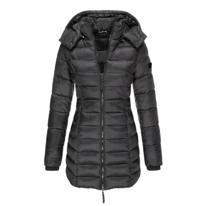 Doudoune femme coupe slim à capuche, chaleur et style