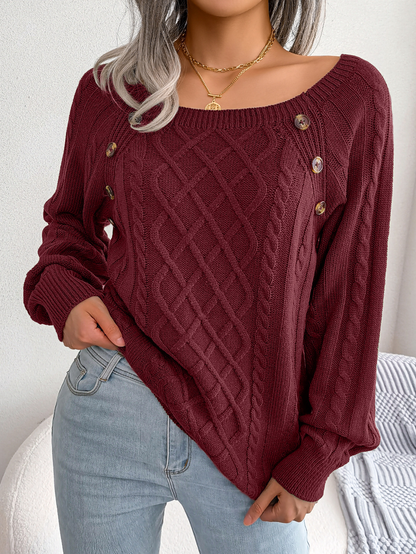 Klassischer Gemütlicher Pullover → Pull hiver doux et confortable