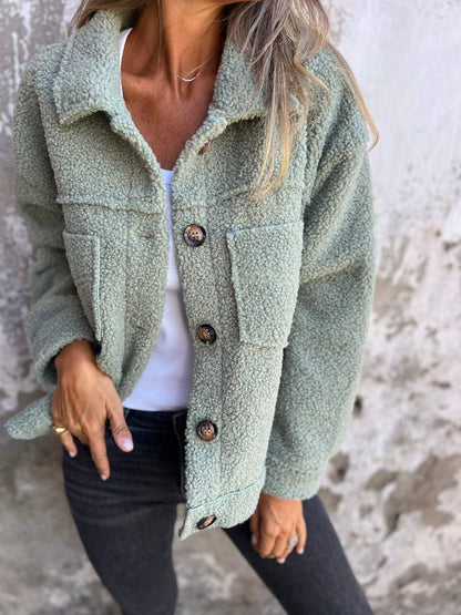 Élégante veste d'automne pour femme avec col à revers
