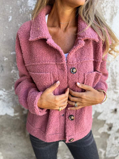 Élégante veste d'automne pour femme avec col à revers