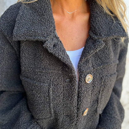 Élégante veste d'automne pour femme avec col à revers