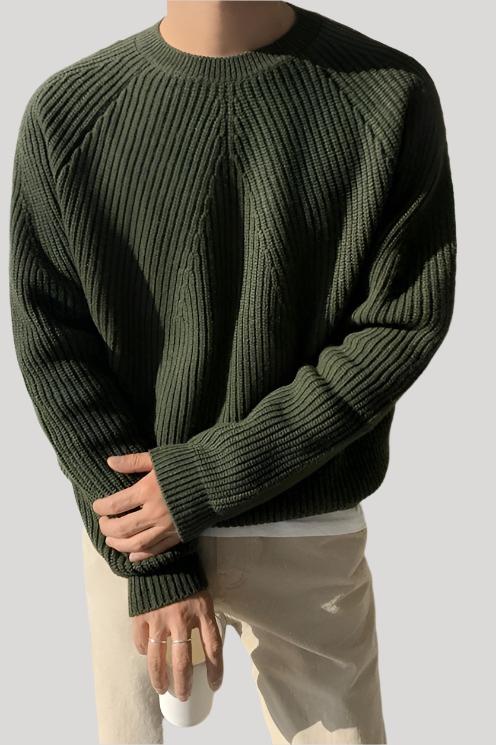 Stylisher Herren Pullover mit Rippenmuster - IdealeKleiden