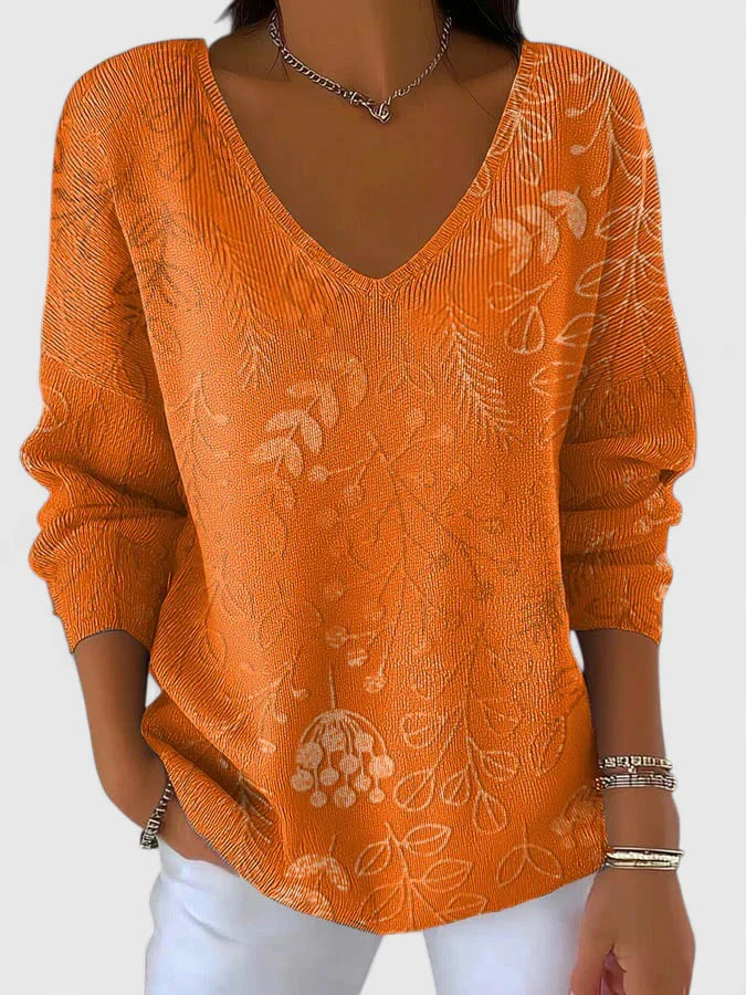 Haut femme Imprimé floral Col en V