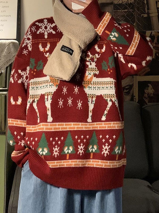 Weihnachtspullover Rundhals Frauen - IdealeKleiden