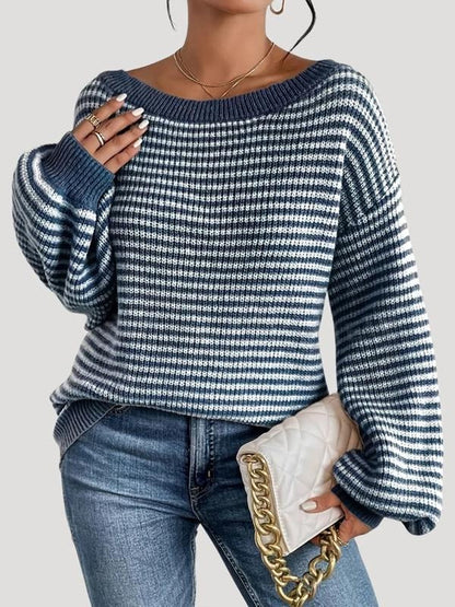 Pull en maille rayé pour femme