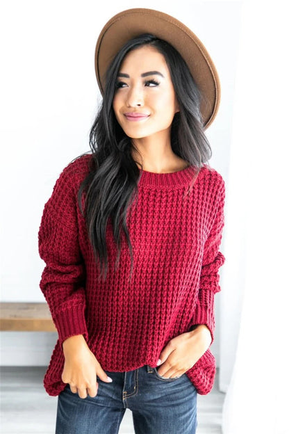 Robe grande taille tricot épais laine bord-côtes