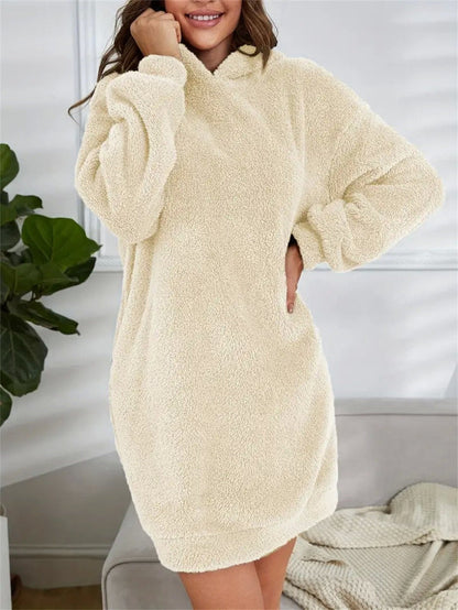 Robe sweat Teddy oversize à capuche