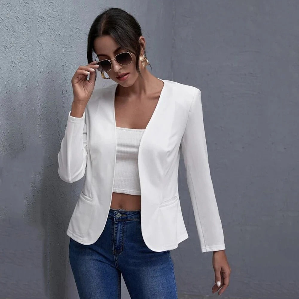 Moderne Blazer Damen Elegant Taillierte Passform - IdealeKleiden