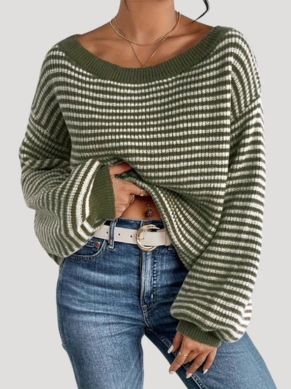 Pull en maille rayé pour femme
