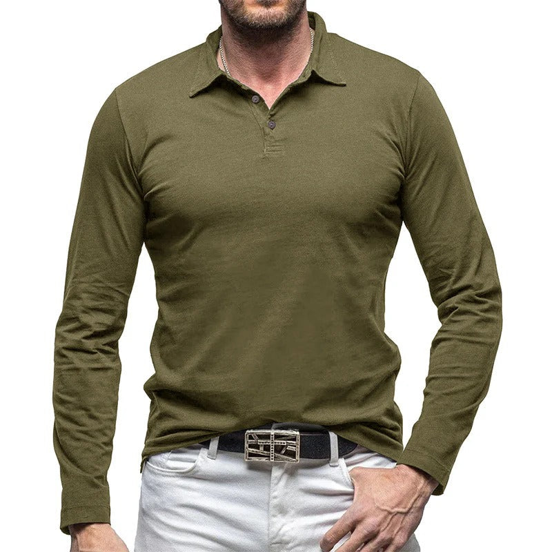 Chemise homme élégante coupe slim manches longues boutonnée