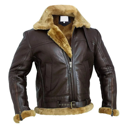 Bomber en cuir grande taille doublé peau d'agneau de luxe