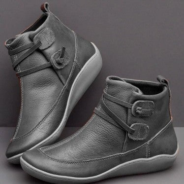 Bottines d'hiver fourrées polaire en cuir synthétique souple