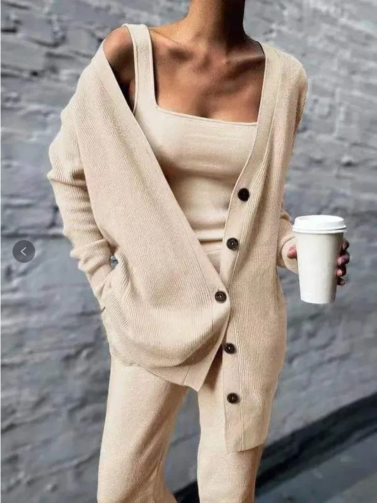Bequeme Strickjacke Weich Wolle Mischung - IdealeKleiden