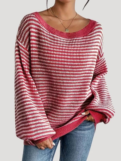Pull en maille rayé pour femme