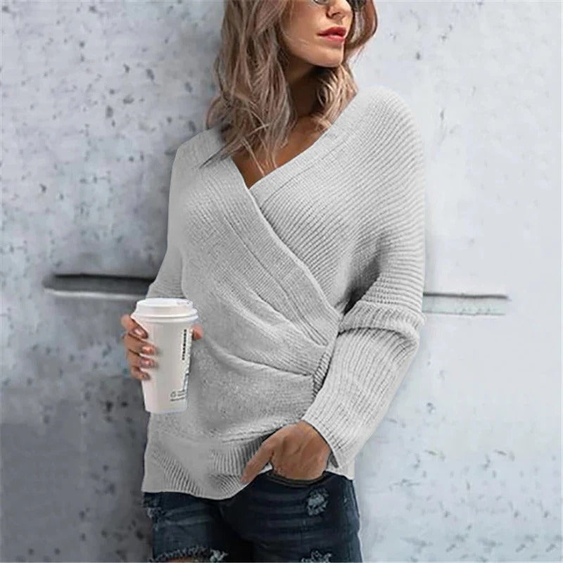 Cardigan enveloppant douillet Col en V Coupe décontractée