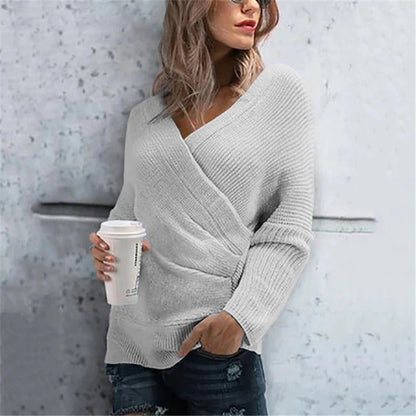 Cardigan enveloppant douillet Col en V Coupe décontractée