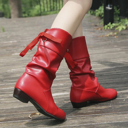 Bottes hautes ajustées effet cuir