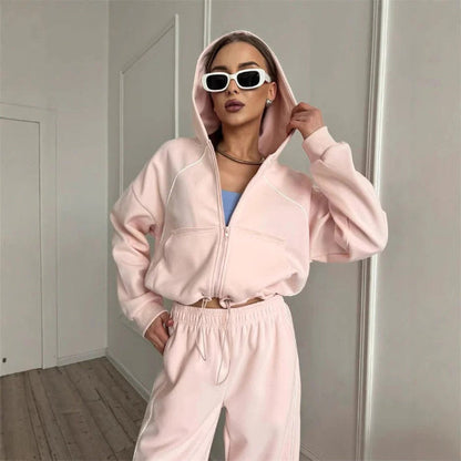 Ensemble sweat à capuche et pantalon grande taille en coton coupe confort
