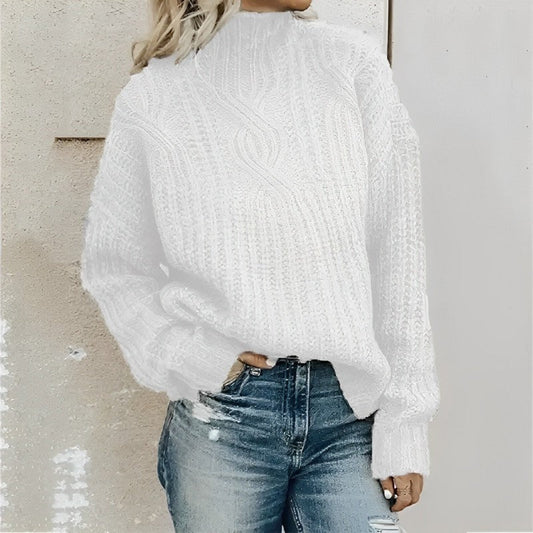 Übergröße Wollmischung Pullover Kabelstrick Komfort Raglan - IdealeKleiden