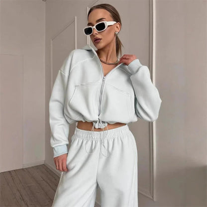 Ensemble sweat à capuche et pantalon grande taille en coton coupe confort