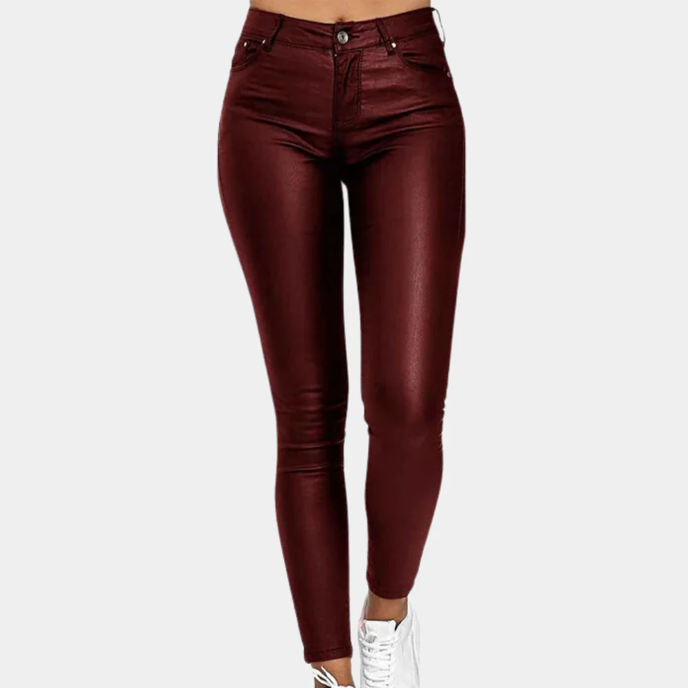 Jupes en cuir étroites Pleine longueur Conception à 5 poches