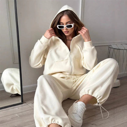 Ensemble sweat à capuche et pantalon grande taille en coton coupe confort