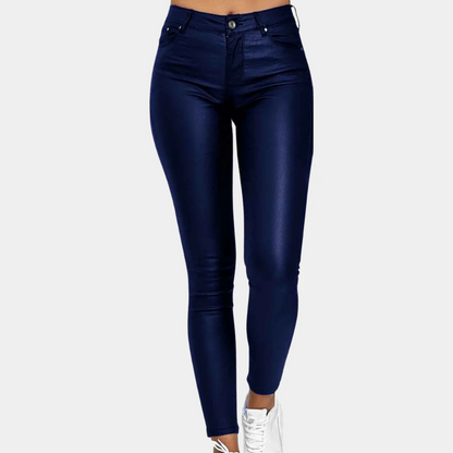 Jupes en cuir étroites Pleine longueur Conception à 5 poches