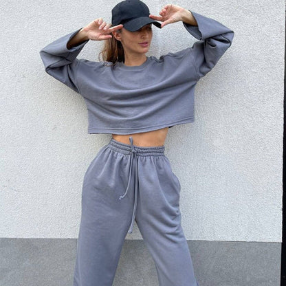 Ensemble d'entraînement confortable : T-shirt à manches longues et pantalon de jogging