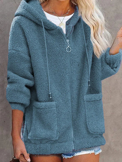Freya - Veste en peluche oversize avec fermeture éclair