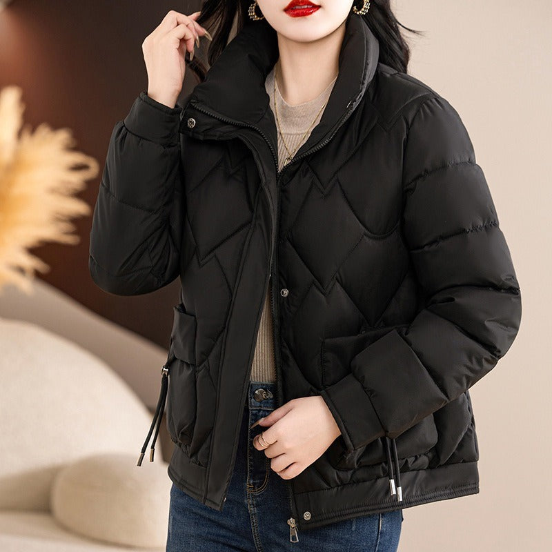 Winterjacke Damen Gepolstert Lässig Reißverschluss - IdealeKleiden