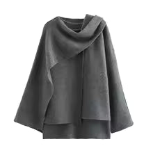 Gilet en maille oversize asymétrique mi-long