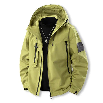 Veste d'extérieur imperméable à capuche et poches zippées