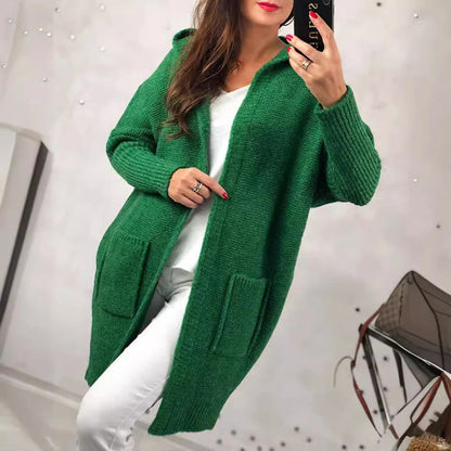 Grand cardigan à capuche avec poches