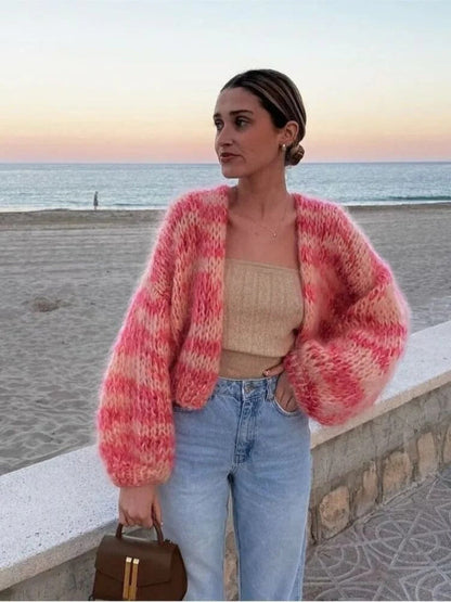 Grand cardigan grande taille ouvert sur le devant