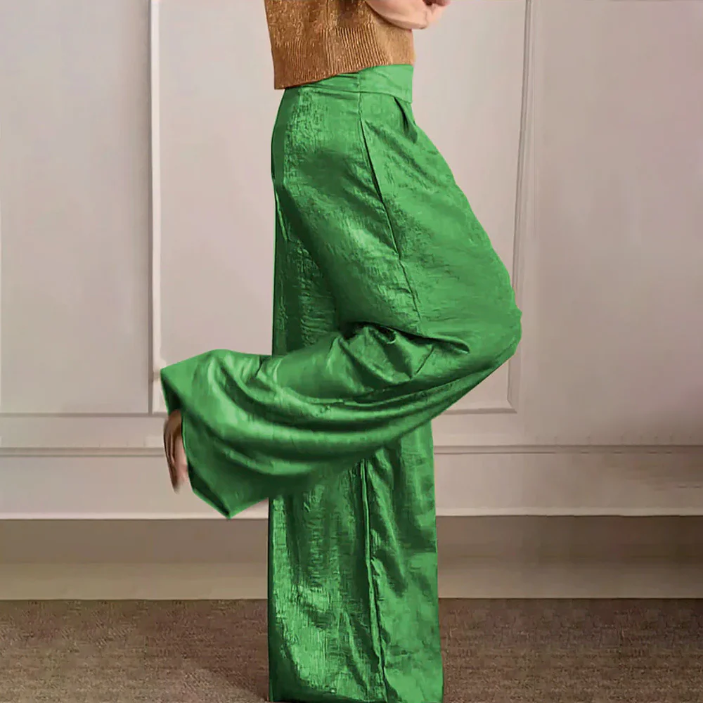 Robe longue élégante Taille haute Soie légère
