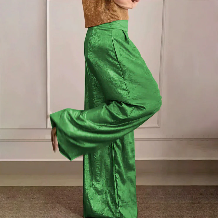 Robe longue élégante Taille haute Soie légère