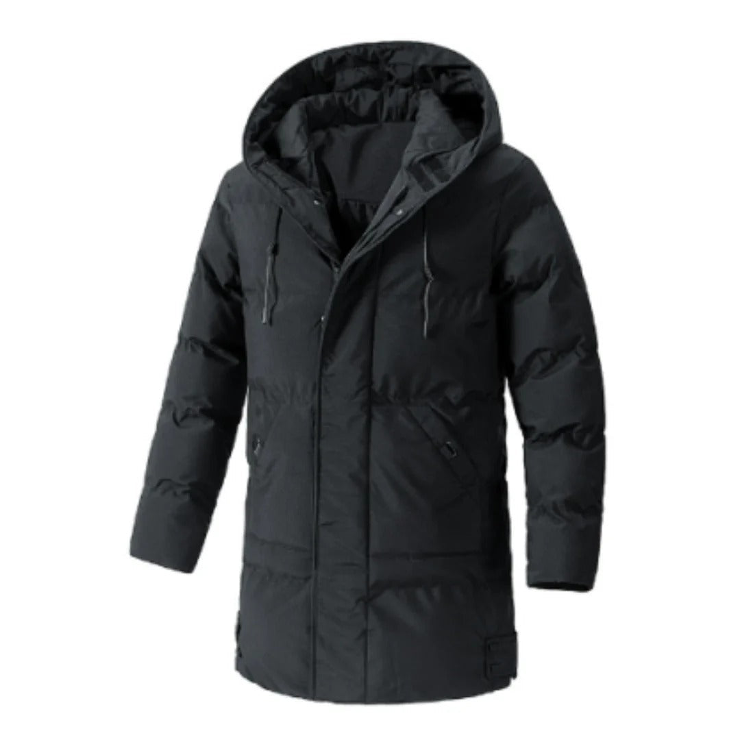 Doudoune imperméable mi-longue à capuche