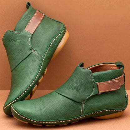 Bottes en cuir femme bout rond décontractées
