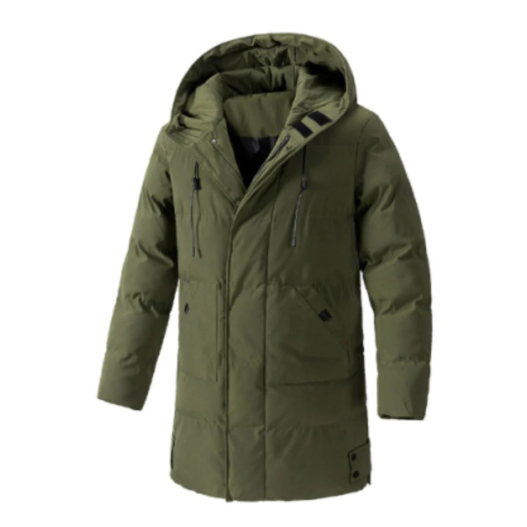 Doudoune imperméable mi-longue à capuche