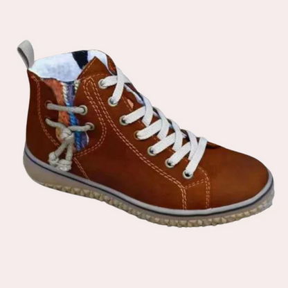 Frauen Stiefeletten Glattes Leder Schnürung - IdealeKleiden
