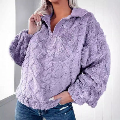 Pull polaire oversize col montant