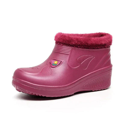 Bottes de neige imperméables hauteur cheville intérieur en fausse fourrure isolée