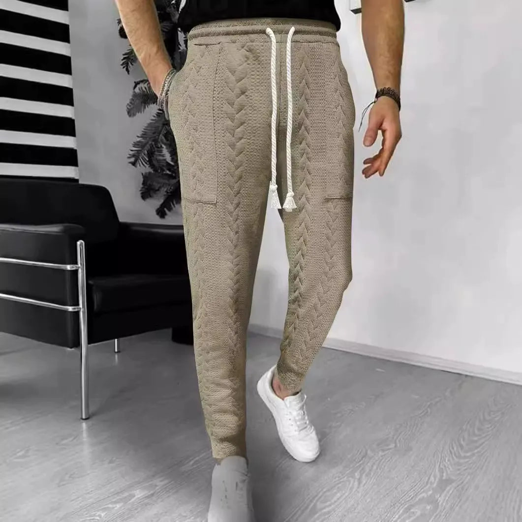 Pantalon de jogging confortable avec motif jacquard et coupe droite