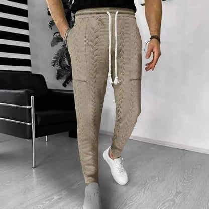 Pantalon de jogging confortable avec motif jacquard et coupe droite