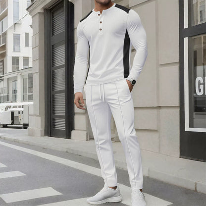 Tenue Homme : Pull Henley Slim Fit & Pantalon