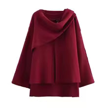 Gilet en maille oversize asymétrique mi-long